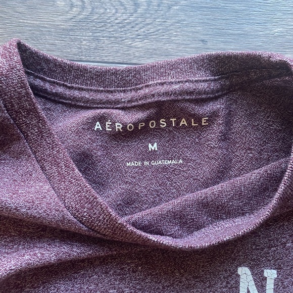 Aéropostale Burgundy Men’s T-Shirt Medium - Picture 2 of 9